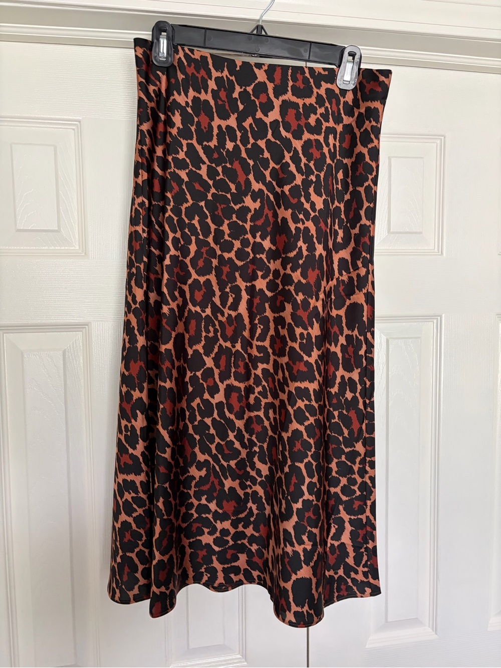 J. Crew Leopard-Print Midi Skirt in Black and Rust